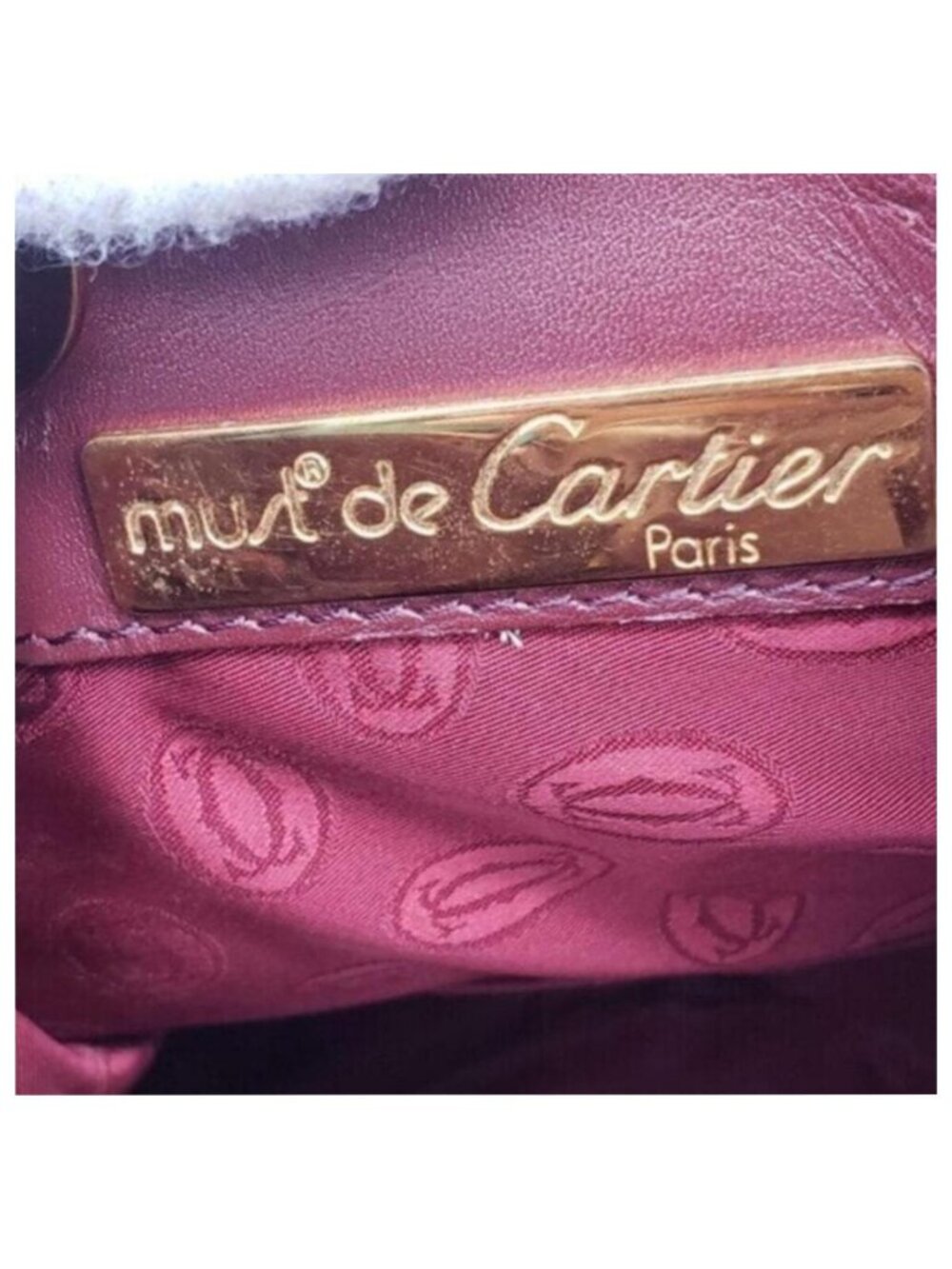 Authentic Cartier Burgundy Leather Bucket Bag Drawstring Crossbody - Picture 13 of 16